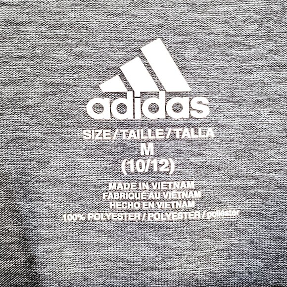 Adidas Gray T-Shirt M‎ Youth 10/12 Crew Neck Short Sleeve ~SS140.4 - Picture 2 of 3